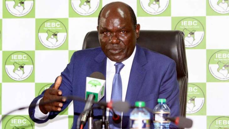 IEBC Chairman Wafula Chebukati. He has revealed that Mudavadi submitted his papers for the presidential contest. PHOTO/Courtesy