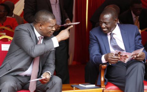 National Assembly Speaker Justin Muturi and Deputy President William Ruto. PHOTO/Courtesy