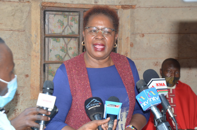 Kandara MP Alice Wahome addresses the media during a past function in her constituency. PHOTO/File