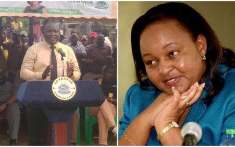 A collage of Kirinyaga Governor Anne Waiguru and her running mate James Kinyua Mutugi. PHOTOS/Courtesy