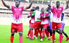 PG 30-Harambee Stars captain Victor Wanyama leads his team-mates in celebrating their second goal against Ethiopia in their 2019 AFCON qualifiers yesterday at Kasarani Stadium.Harambee won 3-0√