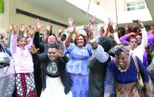 Maendeleo ya Wanawake leaders celebrate the unveiling of Narc Kenya party leader Martha Karua as Raila Odinga’s running mate. PHOTO/Benard malonza