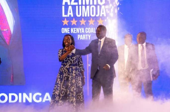 Azimio la Umoja leaders Martha Karua and Raila Odinga. PHOTO/Courtesy