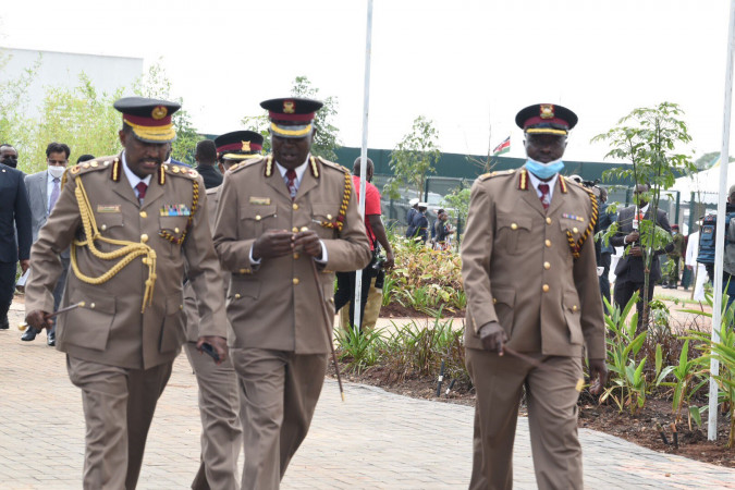 Security teams arriving at Uhuru Gardens for the Madaraka Day Celebrations. PHOTO/Courtesy