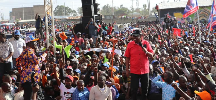 Gideon Moi invited Raila Odinga to address supporters during their rally in Mukuru, Embakasi South in Nairobi on Thursday, June 2. 
PHOTO/Facebook