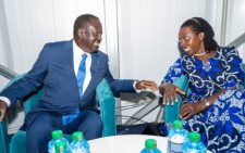 Azimio presidential candidate Raila Odinga and his running mate Martha Karua at a past function. PHOTO/Courtesy