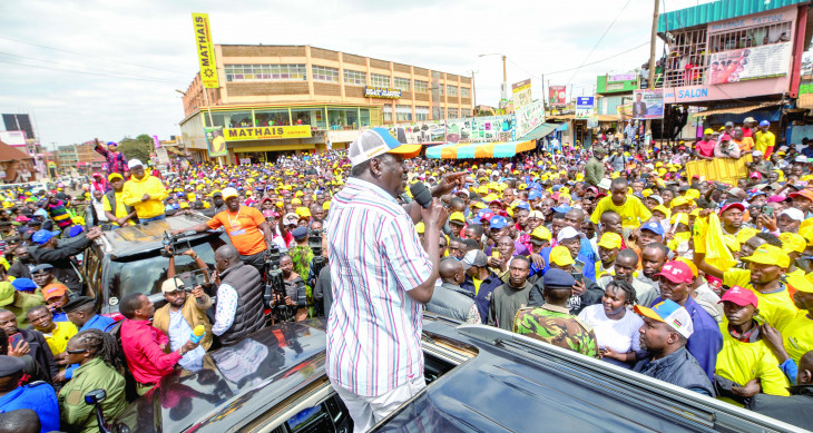 Raila Odinga during a previous rally.