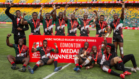 Kenya Rugby Sevens team, Shujaa, finished third in this season’s HSBC World Series. Photo/WORLD RUGBY