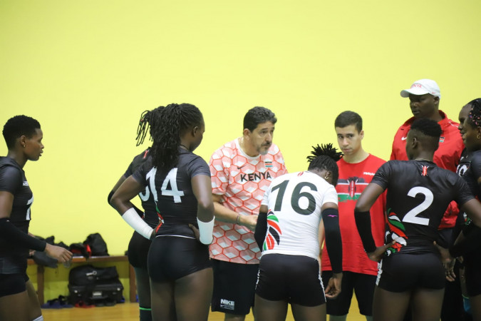 Luizomar de Moura, head coach of the Osasco Women's Volleyball Club, is assisting with coaching the Malkia Strikers during their stay in Brazil. PHOTO/ Kenya Volleyball Federation (KVF) 