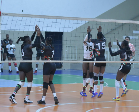 Part of the action as Malkia Strikers took on Sao Caetano Women's Volleyball Club in a friendly on July 28 2022 in Sao Caetano Brazil. PHOTO/ Kenya Volleyball Federation (KVF) 