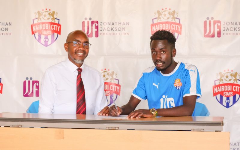 Robinson Asenwa signs a new deal with Nairobi City Stars. PHOTO/Nairobi City Stars