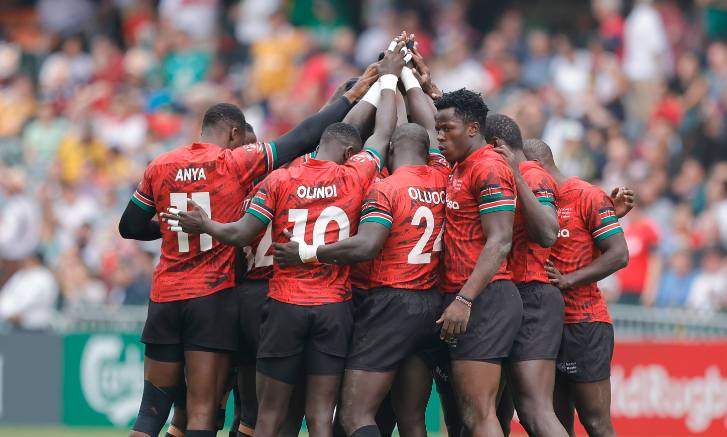 Kenya 7s in a team photo. PHOTO/(@KenyaSevens)/Kenya 7s/X