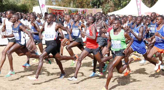 Athletics Kenya past Cross-Country trials. PHOTO/(@WilliamsRuto)/X