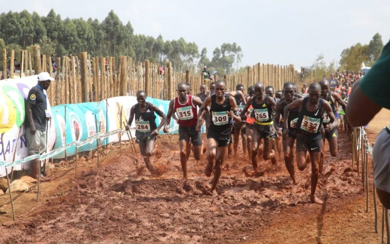 Athletes taking part in Agnes Tirop World Cross Country Tour in Eldoret in 2022. PHOTO/(@NPSOfficial_KE)/X