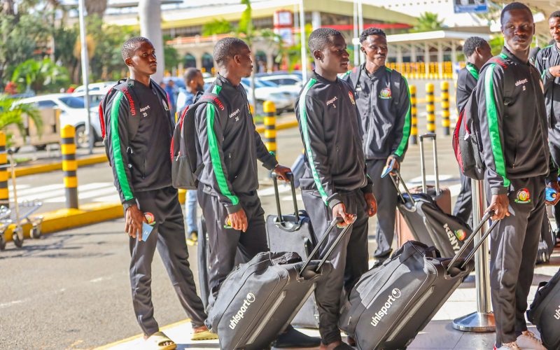 Kenya U18 (Rising stars) at JKIA. PHOTO/FKF