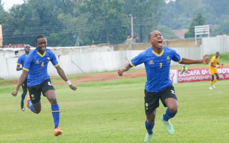 Tanzania players celebrate after scoring in CECAFA U18. PHOTO/CECAFA Online