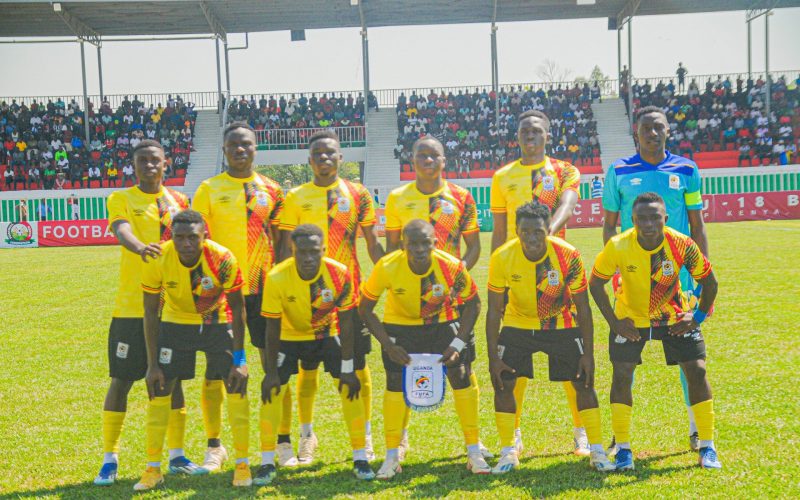 Uganda U18 before a CECAFA match in Kisumu. PHOTO/CECAFA 