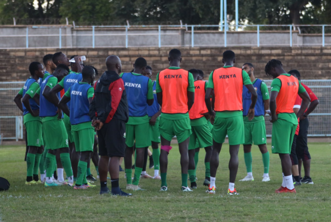 Harambee Stars in a training session in Malawi. PHOTO/(@Harambee__Stars)/X