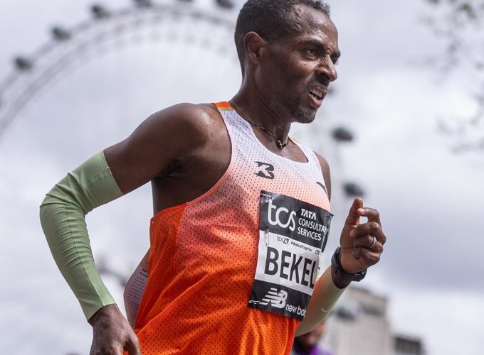 Kenenisa Bekele finished second in the London Marathon in what is his fastest marathon since 2019. PHOTO/World Athletics