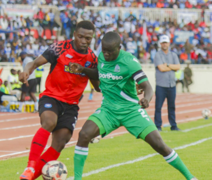 Gor Mahia and AFC Leopards in a Mashemeji Derby action. PHOTO/(@Officialfkfpl)/X